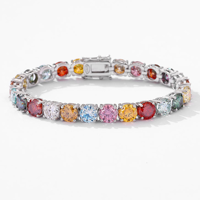 Ethnic Fashion Wear - Dopamine color moissanite platinum PT950 bracelet
