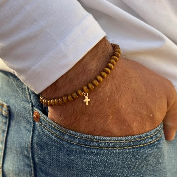 Wood Beaded Bracelet for Men,  - Fashion Ethnic Wear For Men 评论和价格