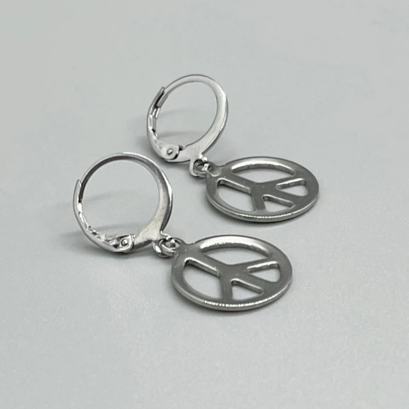 Stainless Steel PEACE SIGN Lev - Go Ethnic Fashion 评论和价格