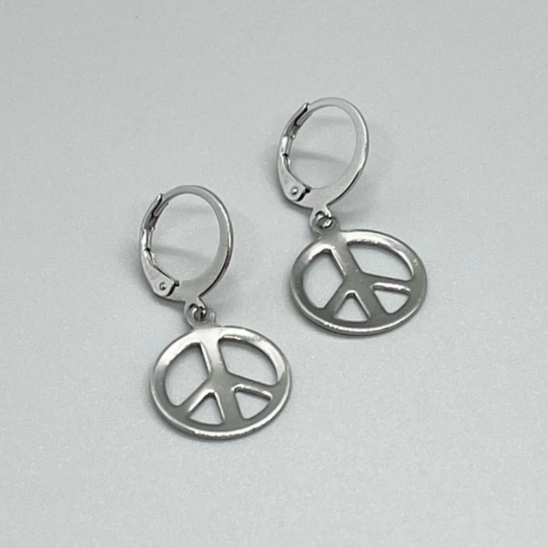 Stainless Steel PEACE SIGN Lev - Go Ethnic Fashion 评论和价格
