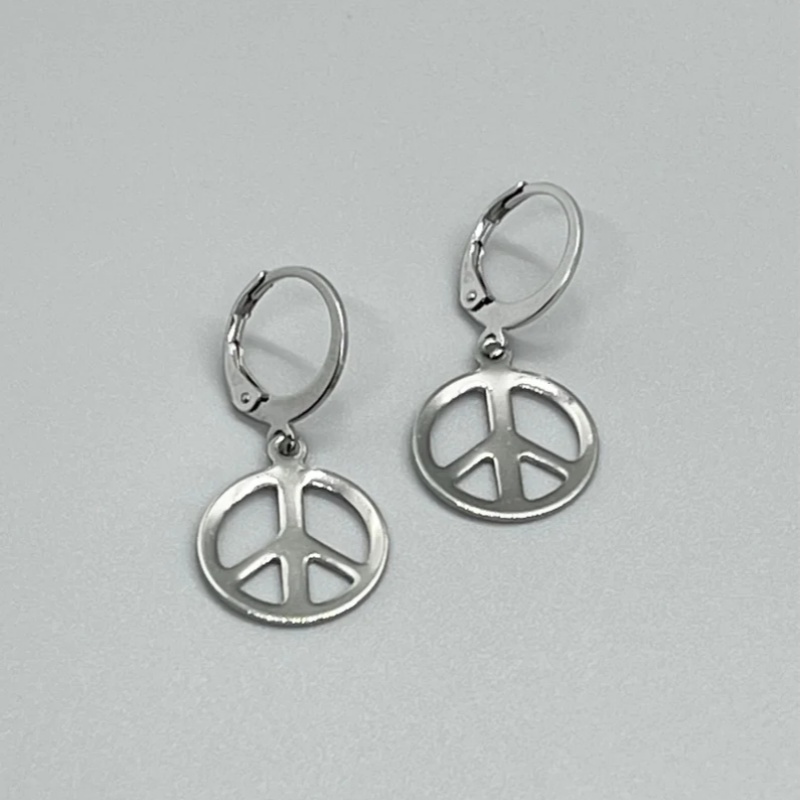 Stainless Steel PEACE SIGN Lev - Go Ethnic Fashion 评论和价格