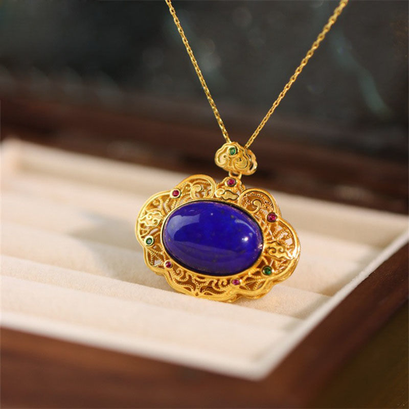 Classical lapis lazuli necklac - Ethnic Fashion Wear 评论和价格