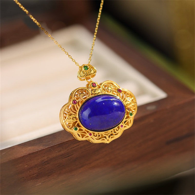 Classical lapis lazuli necklac - Ethnic Fashion Wear 评论和价格