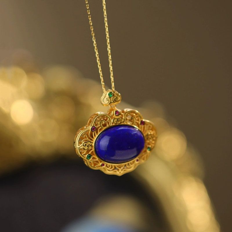 Classical lapis lazuli necklac - Ethnic Fashion Wear 评论和价格