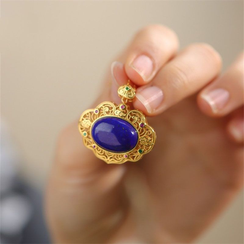 Classical lapis lazuli necklac - Ethnic Fashion Wear 评论和价格