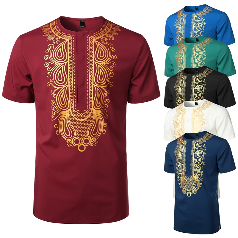 Fashion Men's Designer T Shirt - Dashiki Shirt Men 评论和价格