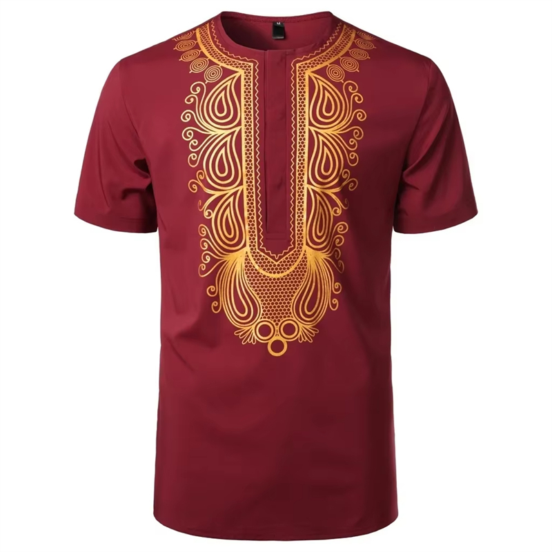 Fashion Men's Designer T Shirt - Dashiki Shirt Men 评论和价格