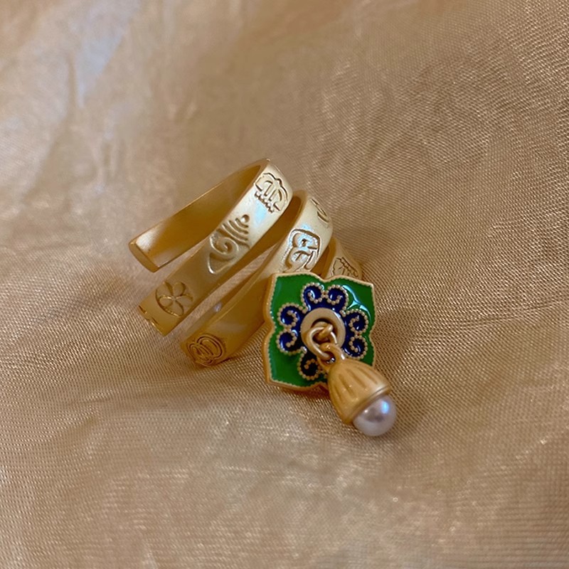 New in Charm Green Enamel Flow - Ethnic Fashion Wear 评论和价格