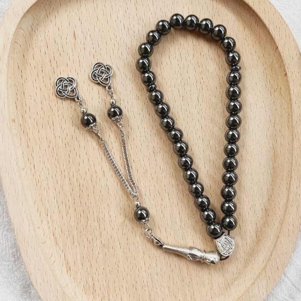 Muslim Obsidian Rosary Bead Br - Fashion Ethnic Wear For Men 评论和价格