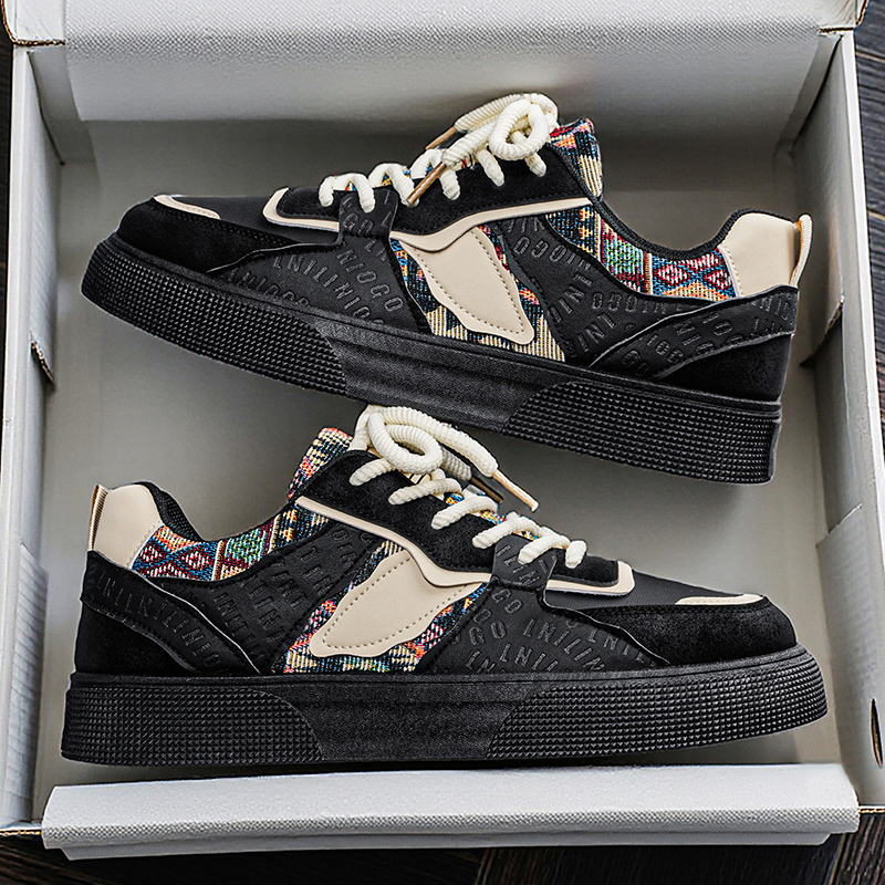 Men's Vintage Patchwork Platfo - Ethnic Fashion Wear 评论和价格