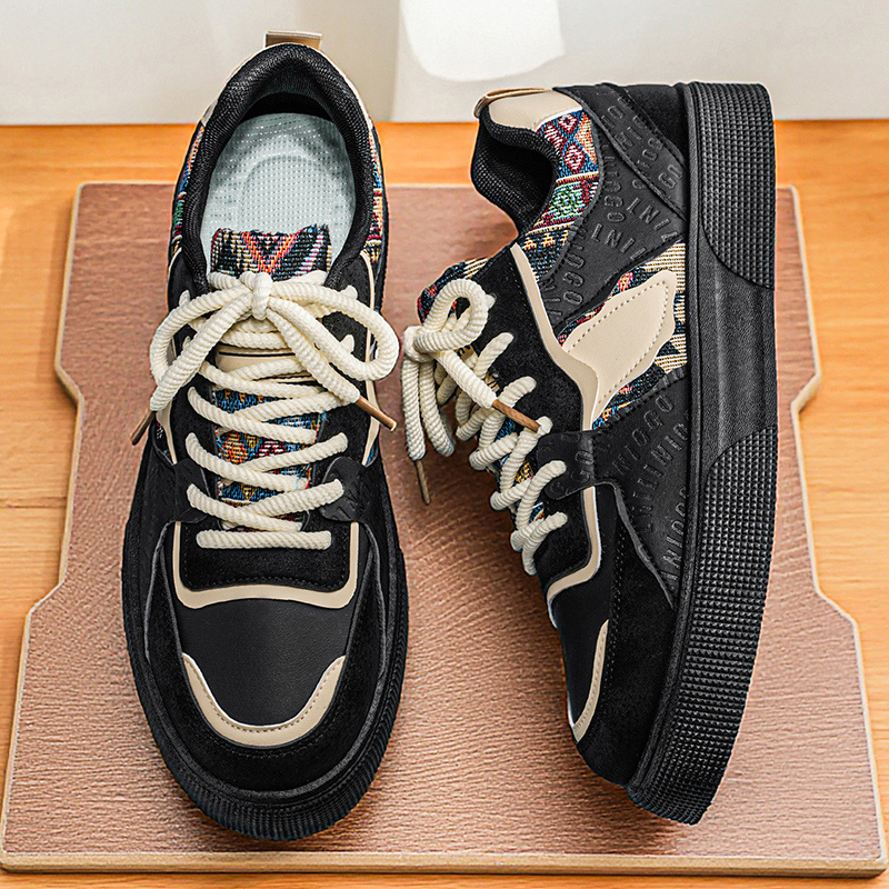 Men's Vintage Patchwork Platfo - Ethnic Fashion Wear 评论和价格