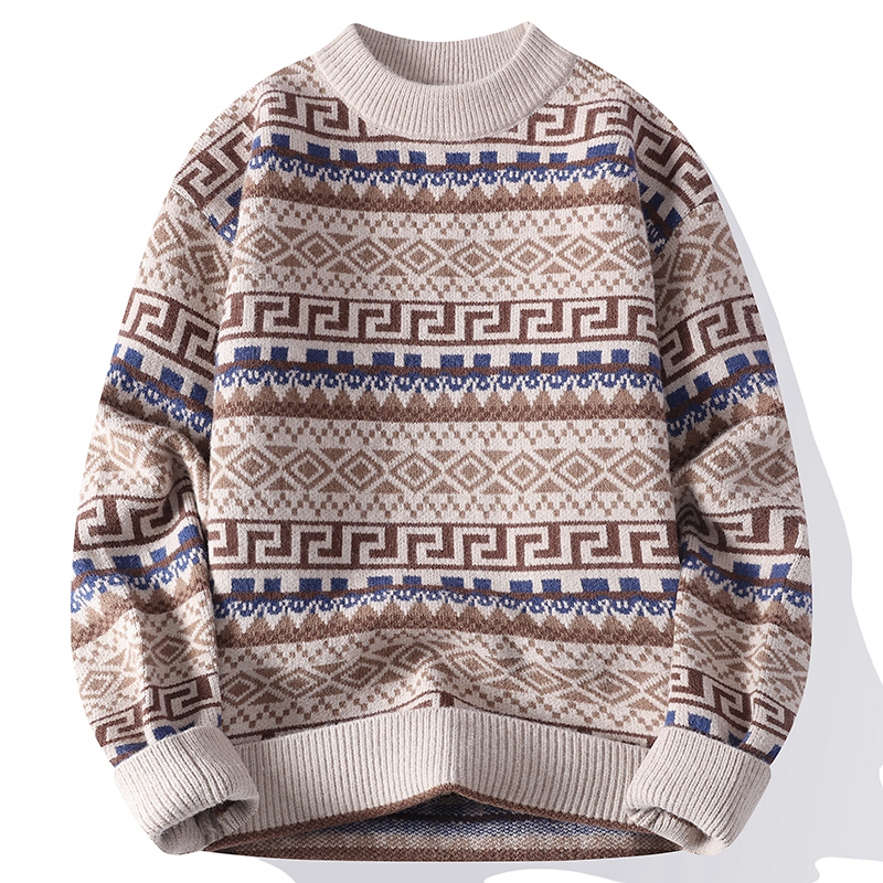 Trendy Men's Round Neck Sweate - Fashion Ethnic Wear For Men 评论和价格