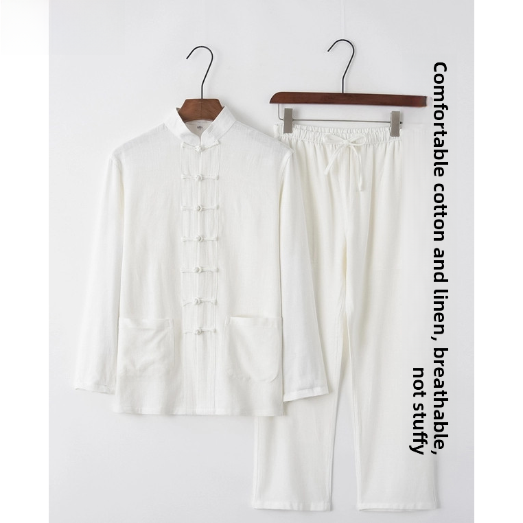 Summer Cotton Linen Youth Hanf - Fashion Ethnic Wear For Men 评论和价格