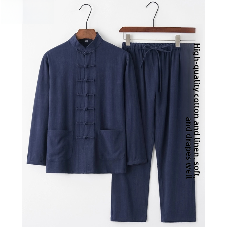 Summer Cotton Linen Youth Hanf - Fashion Ethnic Wear For Men 评论和价格