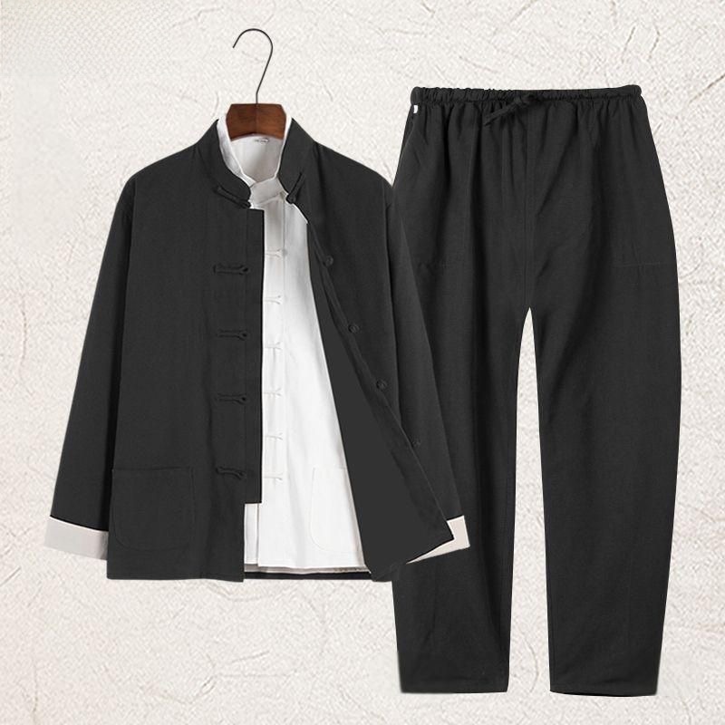 Summer Cotton Linen Youth Hanf - Fashion Ethnic Wear For Men 评论和价格