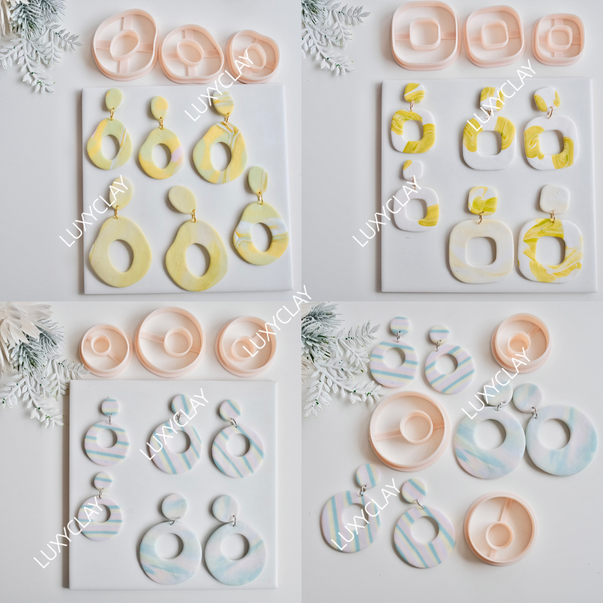 3pcs Hollow Circle Square Donu - Ethnic Fashion Jewellery 评论和价格