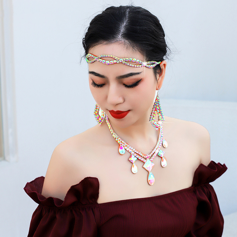 Women Rhinestone Forehead Head - Ethnic Fashion Jewellery 评论和价格